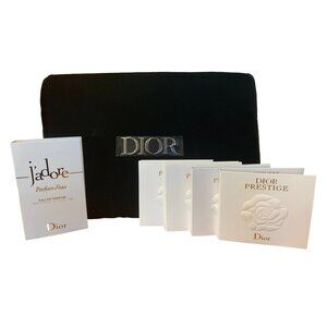 DIOR 6 Piece Gift Set Prestige Serum & Jadore EDP with Black Makeup Bag